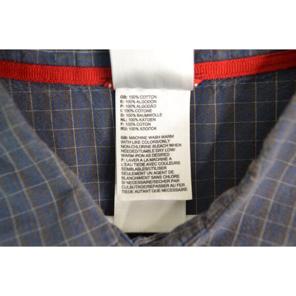 The North Face Men's XXL Blue Plaid Short Sleeve Button Down Shirt - Picture 6 of 10